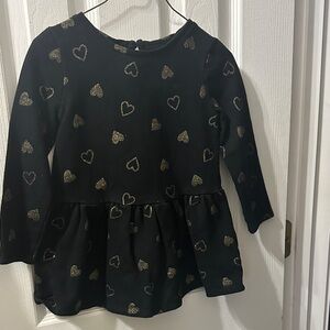 Circo Black and Gold Heart Long Sleeve Top